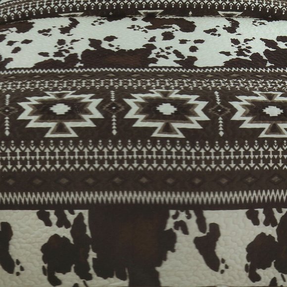 Aztec & Cow Print Southwestern Bedding Set Queen & King Quilt Bedspreads - Picture 2 of 2
